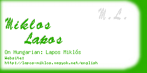 miklos lapos business card