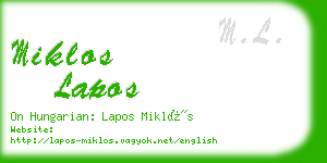 miklos lapos business card
